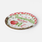 Assiettes En Carton Plaque d'anniversaire Apple - Pomme de notre oeil (Angle)