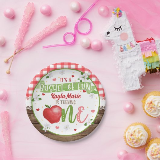 Assiettes En Carton Plaque d'Anniversaire d'Apple - Bushel Fun (Fête)