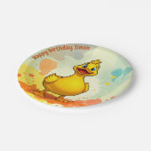 Assiettes En Carton Plaque d'anniversaire de canard doux - Nom personn (Angle)