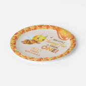 Assiettes En Carton Plaque d'anniversaire de l'abeille - Personnalisée (Angle)