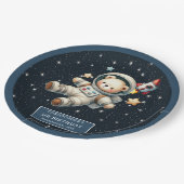Assiettes En Carton Plaque d'anniversaire de l'Ours spatial pour petit (Angle)