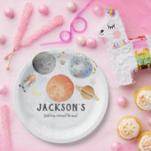 Assiettes En Carton Plaque d'anniversaire d'espace (Fête)