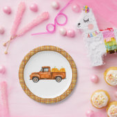 Assiettes En Carton Plaque d'anniversaire du camion d'automne - Camion (Fête)