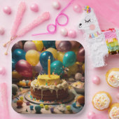 Assiettes En Carton Plaque d'anniversaire écologique Extraordinaire po (Fête)