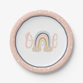 Assiettes En Carton Plaque d'anniversaire moderne Rainbow First Birthd (Devant)