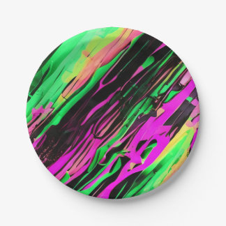 Assiettes En Carton Plaque d'art vert et violet
