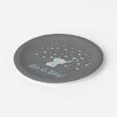 Assiettes En Carton Plaque de Baby shower éléphant, C'est une plaque d (Angle)