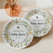 Assiettes En Carton Plaque de Baby shower Rustique Fleur sauvage abeil