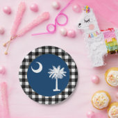 Assiettes En Carton Plaque de Caroline du Sud, plaid de buffle, drapea (Fête)