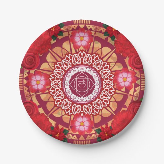 Assiettes En Carton Plaque de Chakra Mandala (Devant)