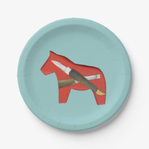 Assiettes En Carton Plaque de cheval du sculpteur en bois
