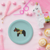 Assiettes En Carton Plaque de cheval noir (Fête)