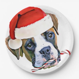 Assiettes En Carton Plaque de chien de la boîte de Noël