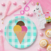 Assiettes En Carton plaque de cône de crème glacée (Fête)