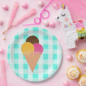 Assiettes En Carton plaque de cône de crème glacée (Fête)