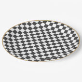 Assiettes En Carton Plaque de contrôle noir et blanc (Angle)