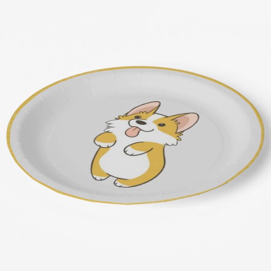 Assiettes En Carton Plaque de corgi (Angle)