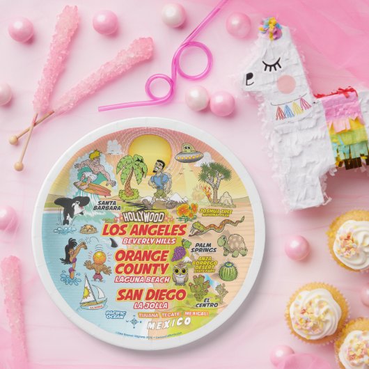 Assiettes En Carton Plaque de coucher de soleil SoCal (Fête)