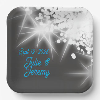 Assiettes En Carton Plaque de date de mariage personnalisée