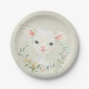 Assiettes En Carton Plaque de dessert Neutral Woolie Lambert - Baby sh