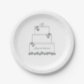 Assiettes En Carton Plaque de dessert simple Mariage blanc (Devant)