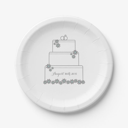Assiettes En Carton Plaque de dessert simple Mariage blanc (Devant)