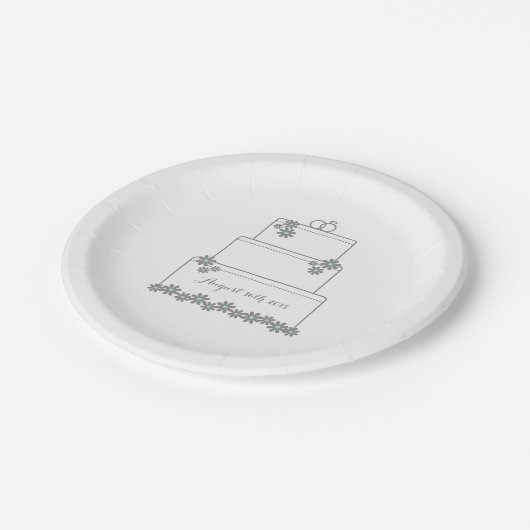 Assiettes En Carton Plaque de dessert simple Mariage blanc (Angle)