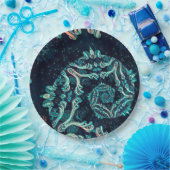 Assiettes En Carton Plaque de dîner d'élégance fractale foncée (Fête)