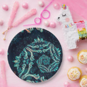 Assiettes En Carton Plaque de dîner d'élégance fractale foncée (Fête)