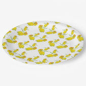 Assiettes En Carton Plaque de dîner rose jaune (Angle)