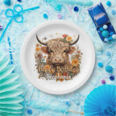 Assiettes En Carton Plaque de douche d'anniversaire de la vache Highla (Fête)
