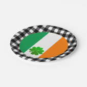 Assiettes En Carton Plaque de drapeau irlandaise, Shamrock, plaid de b (Angle)