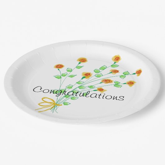 Assiettes En Carton Plaque de félicitations papier (Angle)