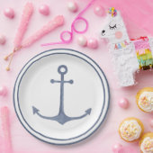 Assiettes En Carton Plaque de fête Ancre bleue (Fête)