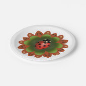 Assiettes En Carton Plaque de fête avec coccinelle sur pétales rouges (Angle)