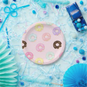 Assiettes En Carton Plaque de fête de Donut rose (Fête)