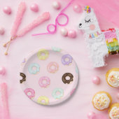Assiettes En Carton Plaque de fête de Donut rose (Fête)