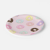 Assiettes En Carton Plaque de fête de Donut rose (Angle)