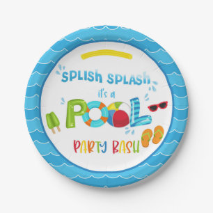 Assiettes En Carton Plaque de fête de la piscine - Garçon WH