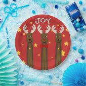Assiettes En Carton Plaque de fête de Noël Reindeer (Fête)