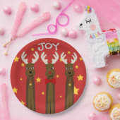 Assiettes En Carton Plaque de fête de Noël Reindeer (Fête)