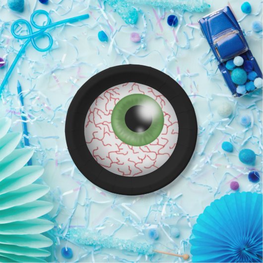 Assiettes En Carton Plaque de fête éffrayante de l'oeil rouge d'Hallow (Fête)