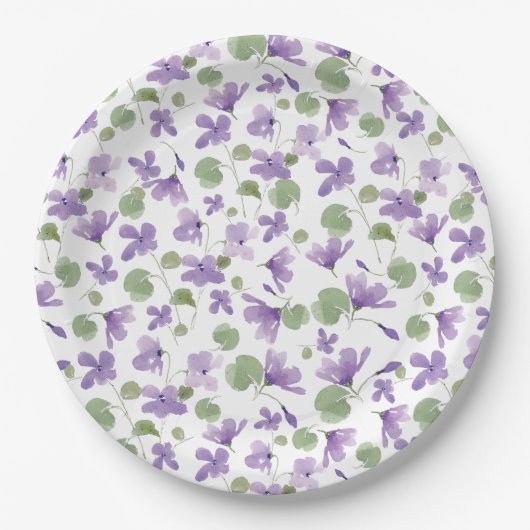 Assiettes En Carton Plaque de fête pour violets doux (Devant)