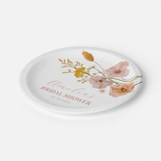 Assiettes En Carton Plaque de Fleurs Whimsical, Plaque de Papier Bohèm (Angle)