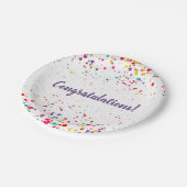 Assiettes En Carton Plaque de graduation Cute Confetti (Angle)