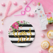 Assiettes En Carton Plaque de graduation florale - Classe de 2022 (Fête)