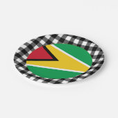Assiettes En Carton Plaque de Guyana, plaid de buffle & drapeau de Guy (Angle)
