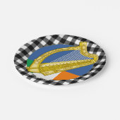 Assiettes En Carton Plaque de harpe irlandaise, plaid de buffle et dra (Angle)