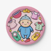 Assiettes En Carton Plaque de la fête du nouveau-né (Devant)