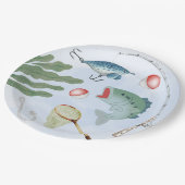Assiettes En Carton Plaque de la partie de pêche (Angle)